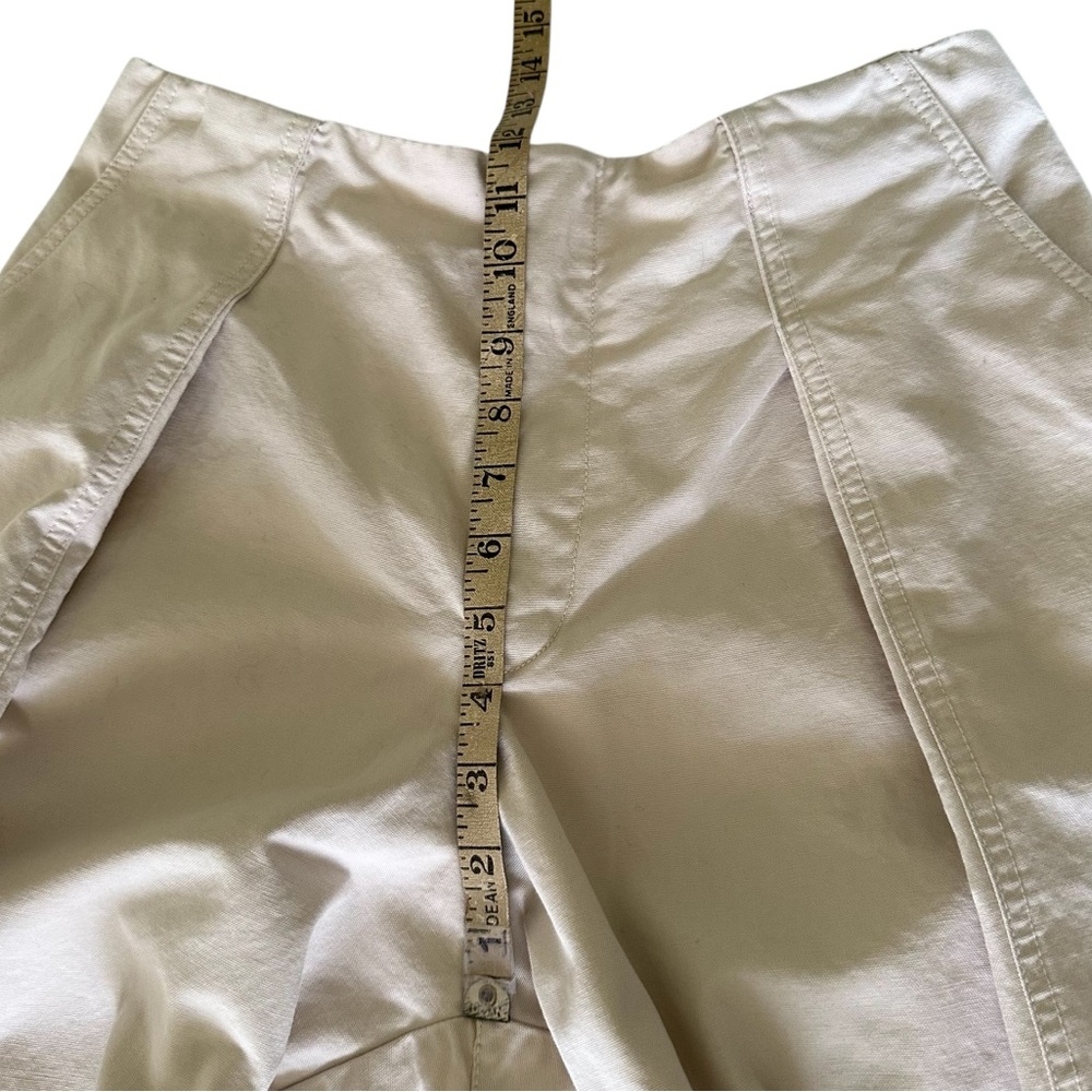 Zara Wide Leg Cargo Pants Beige Pleated High Rise Cotton Utility M - Picture 12 of 14